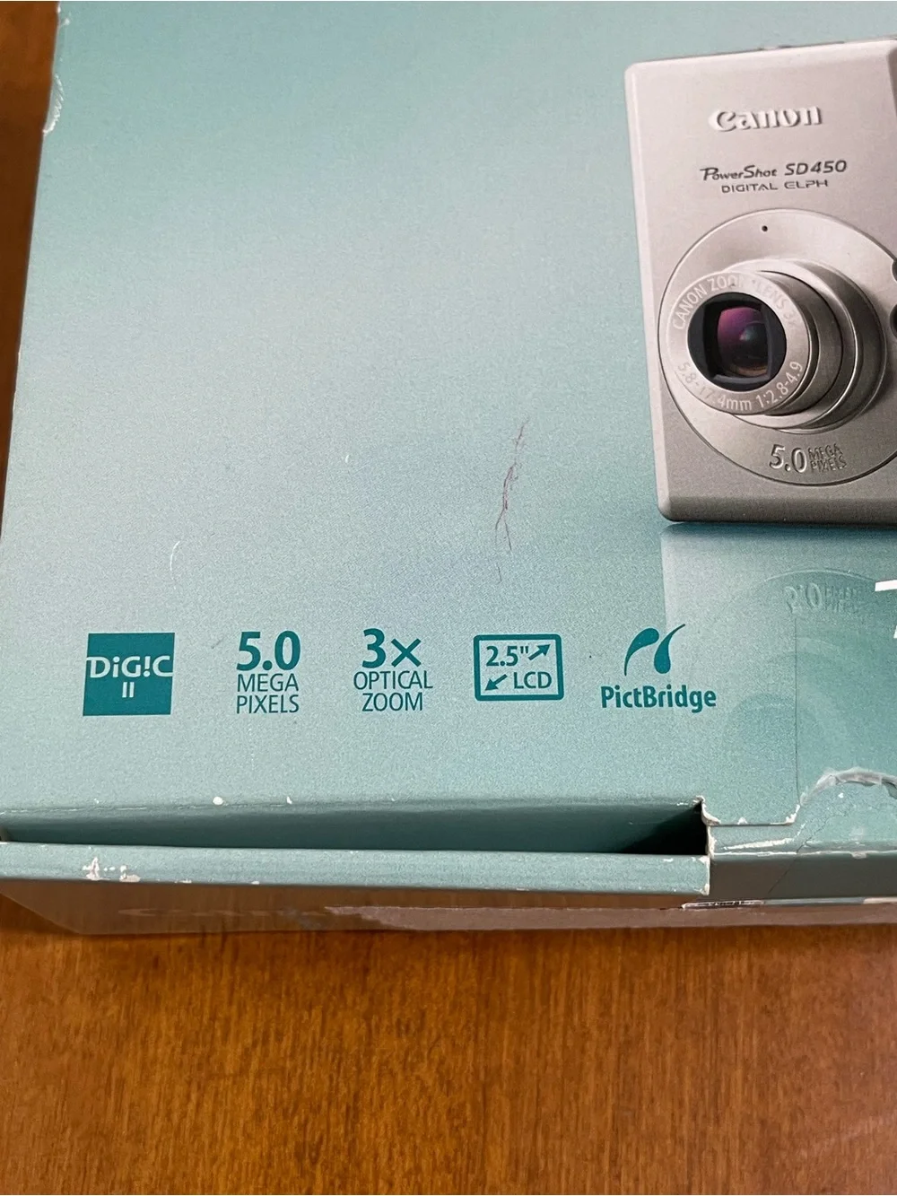 Canon PowerShot SD450 Digital ELPH Compact Camera Vintage Point & Shoot in Box